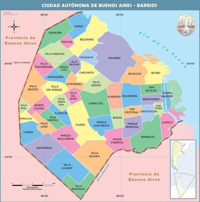 Mapa dzielnic Buenos Aires