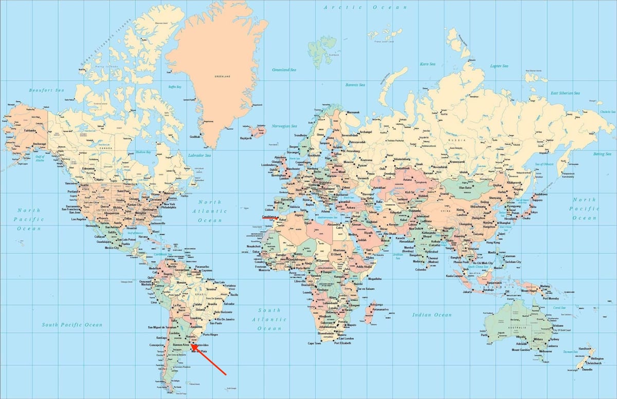 Położenie Buenos Aires na mapie świata