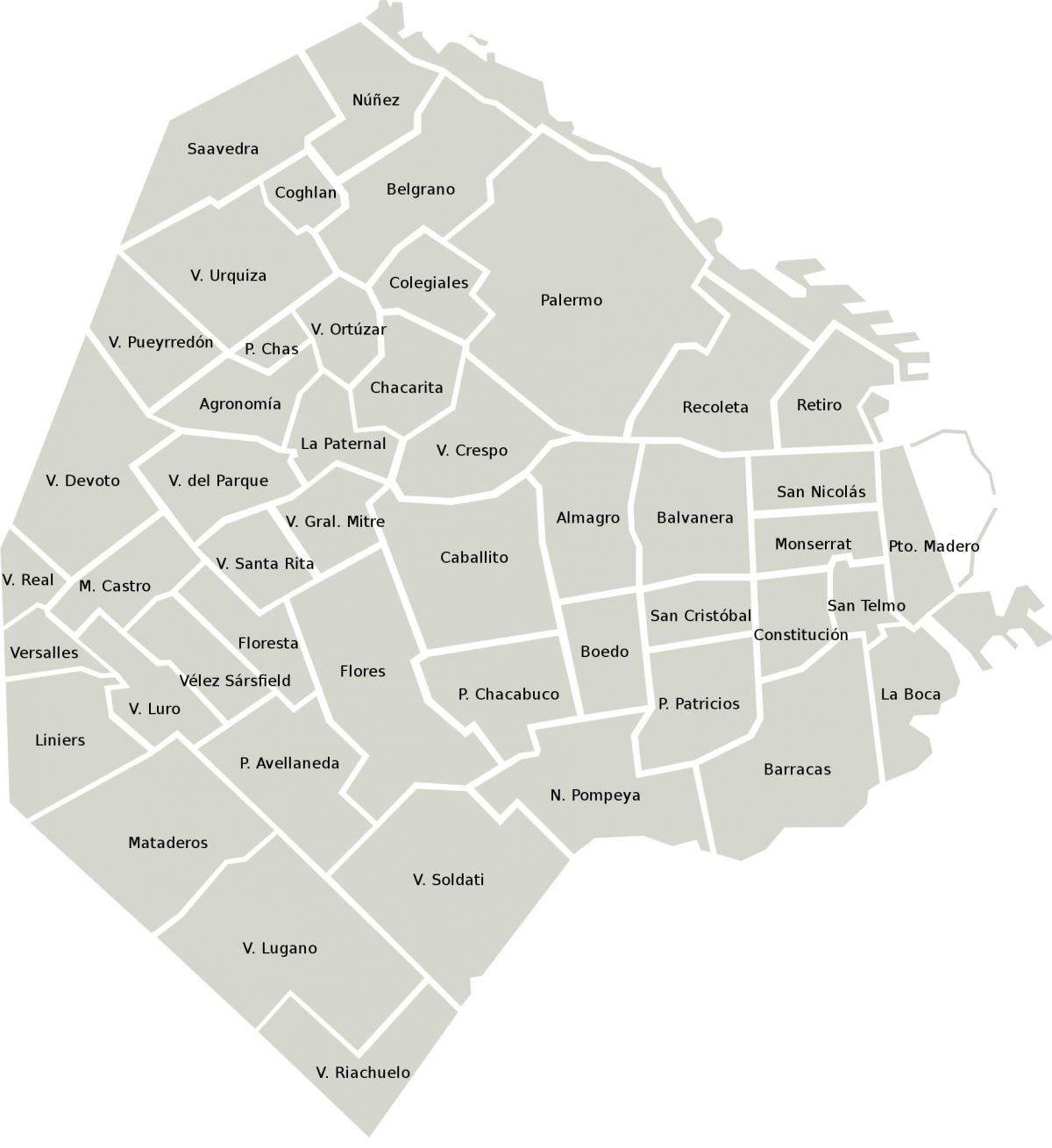 Mapa dzielnicy Buenos Aires