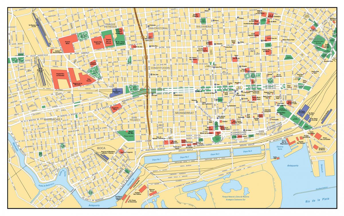 Mapa centrum Buenos Aires