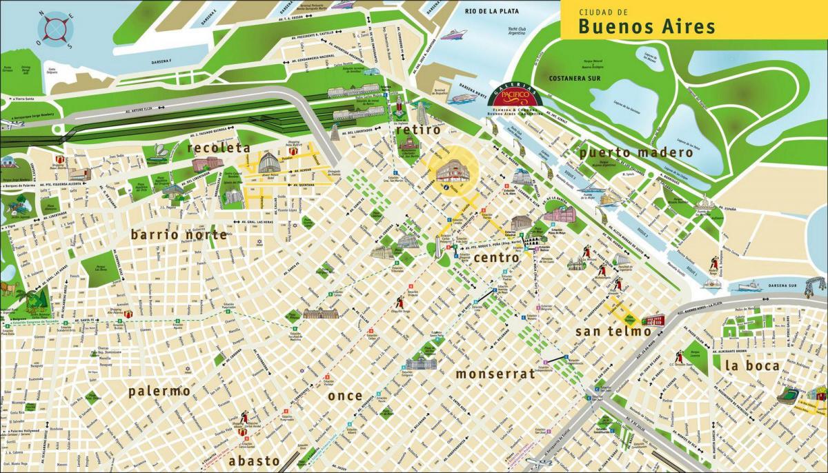 Mapa zwiedzania Buenos Aires