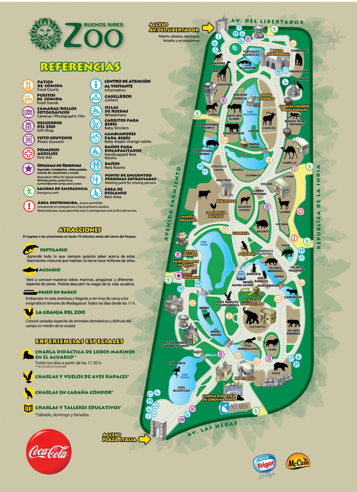 Mapa parku zoologicznego w Buenos Aires